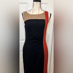Vince Camuto Rust, Black and Tan Dress